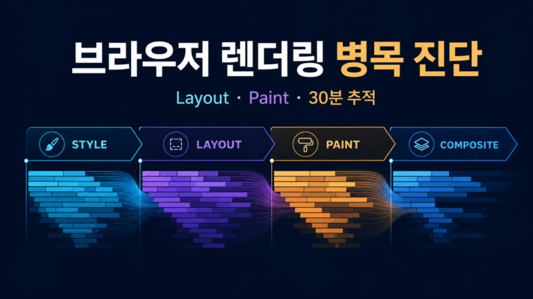 브라우저 렌더링 병목 진단|Layout·Paint 30분 추적 4 브라우저 렌더링 Style Layout Paint Composite 병목 진단