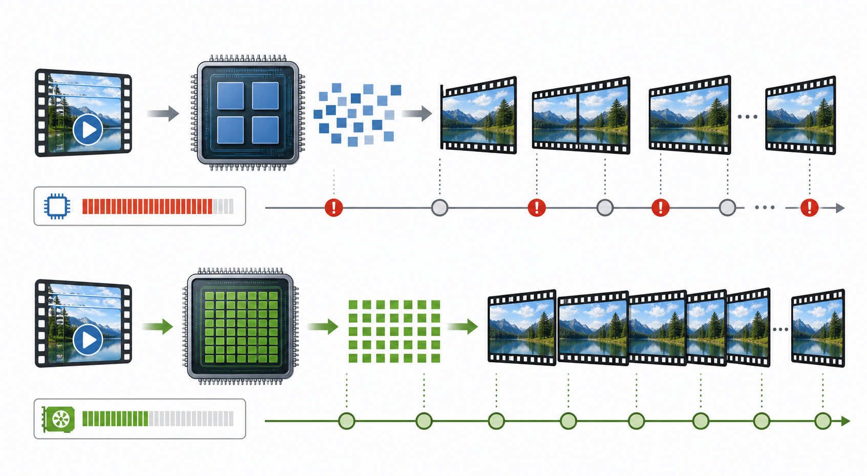 VLC와 Windows Media Player 비교|4K·자막·CPU 차이 2 동영상 재생 중 CPU와 GPU 사용률을 비교하는 작업 관리자