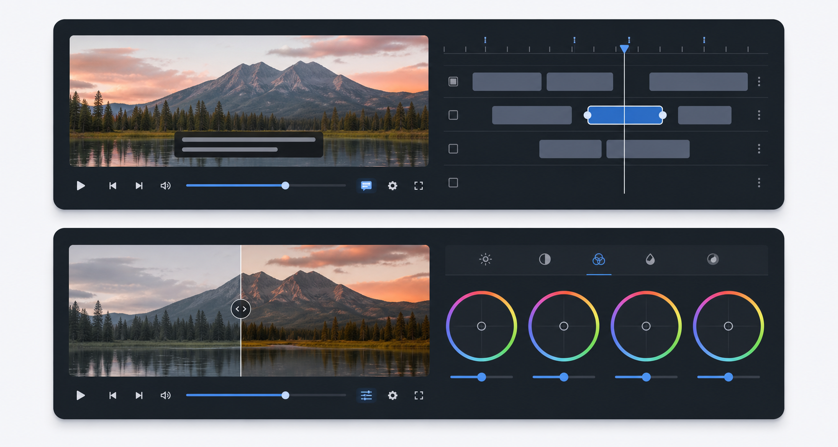 VLC와 Windows Media Player 비교|4K·자막·CPU 차이 3 자막과 영상 설정 항목을 비교하는 미디어 플레이어 화면