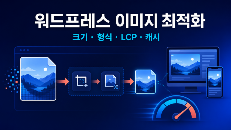 워드프레스 이미지 크기 형식 LCP 캐시 최적화 대표 이미지