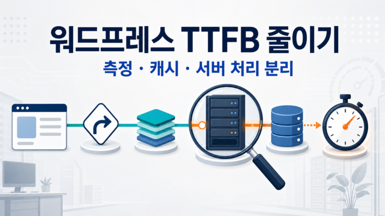 워드프레스 TTFB 측정 캐시 서버 처리 원인 분리