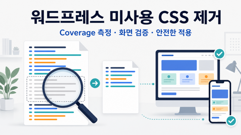 워드프레스 미사용 CSS Coverage 측정과 안전한 제거